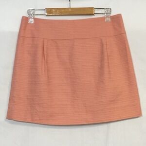𝅺J. Crew Factory Preppy Textured Cotton Mini Skirt Women’s Size 6 Peach 25807